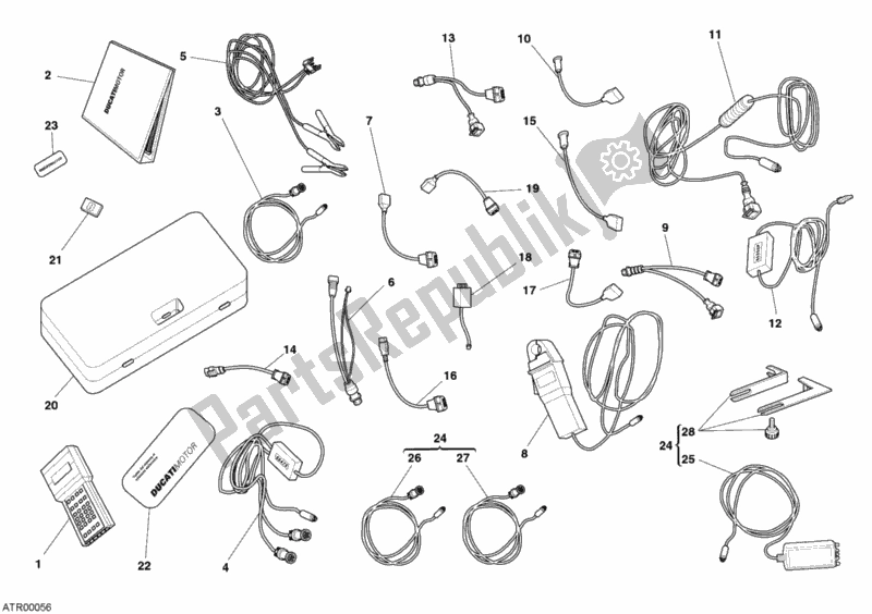 All parts for the Check Intrument Mathesis of the Ducati Superbike 749 S 2004